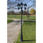 Garden Lantern Brighton 3-arm 230 cm dark green/black