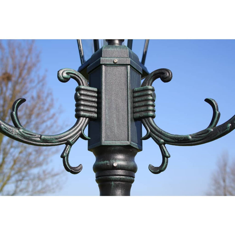 Tuinlantaarn Met Armen 30 Cm Aluminium Donkergroen/Zwart 2