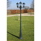 Tuinlantaarn 3 armen 215 cm aluminium donkergroen zwart