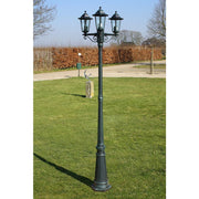 Tuinlantaarn 3 armen 215 cm aluminium donkergroen zwart