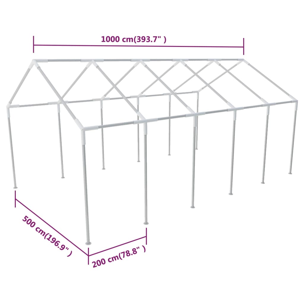 Frame voor partytent 10x5 m staal