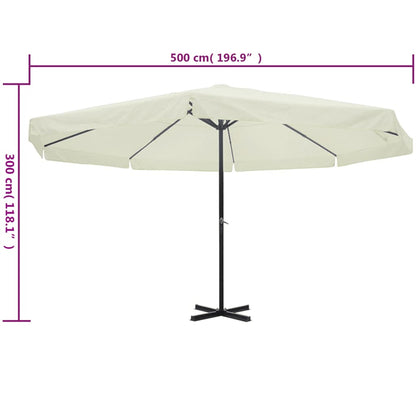 Parasol Samos Aluminium 500 cm Wit