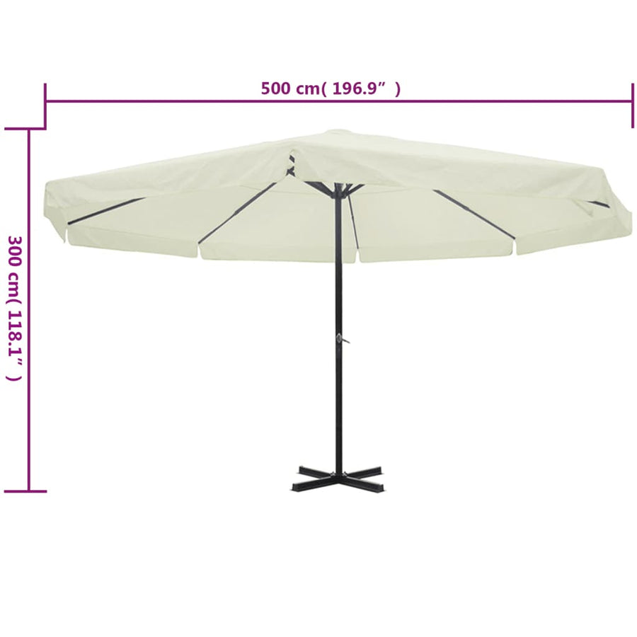 Parasol Samos Aluminium 500 cm Wit