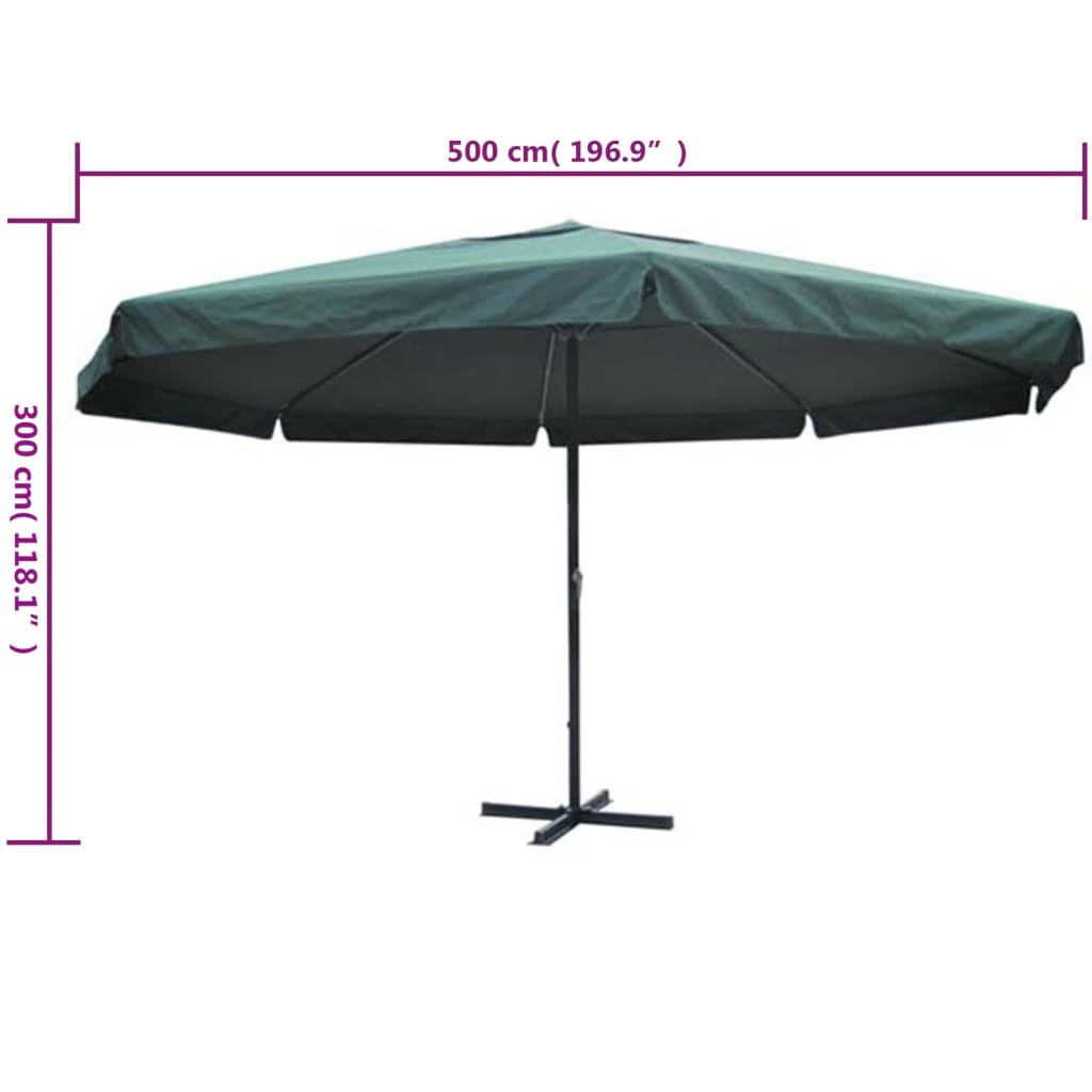 Parasol Samos Aluminium 500 cm Groen