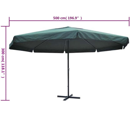 Parasol Samos Aluminium 500 cm Groen