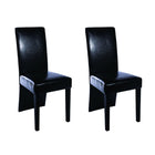 Eetkamerstoelen zwart kunstleer set van 2