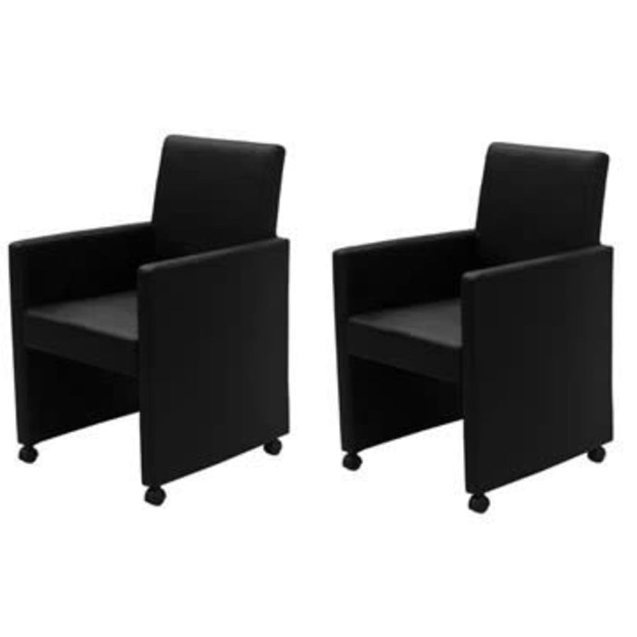 Eetkamerstoelen Kunstleer 2 Zwart