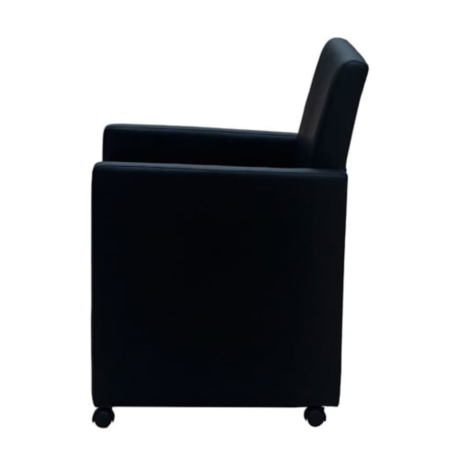 Eetkamerstoelen Kunstleer 2 Zwart