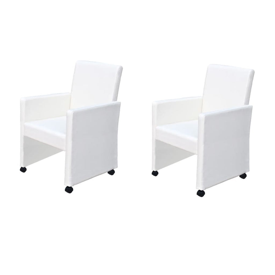 Eetkamerstoelen Kunstleer 2 Wit