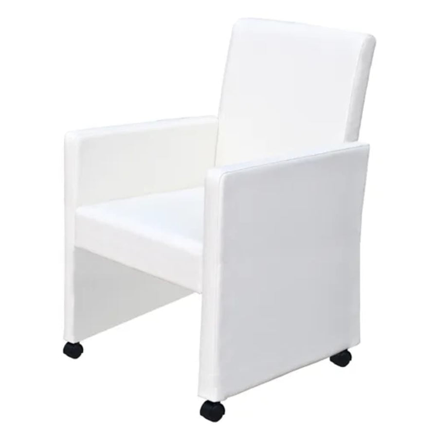 Eetkamerstoelen Kunstleer 2 Wit