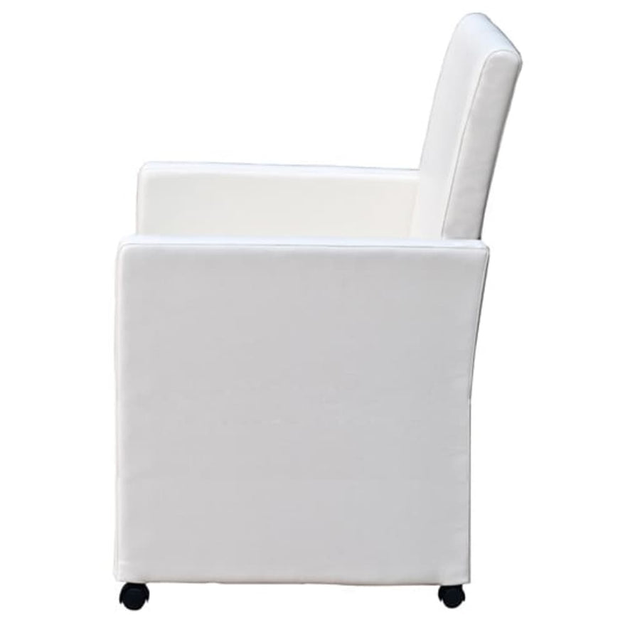 Eetkamerstoelen Kunstleer 2 Wit