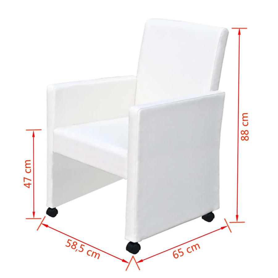 Eetkamerstoelen Kunstleer 2 Wit