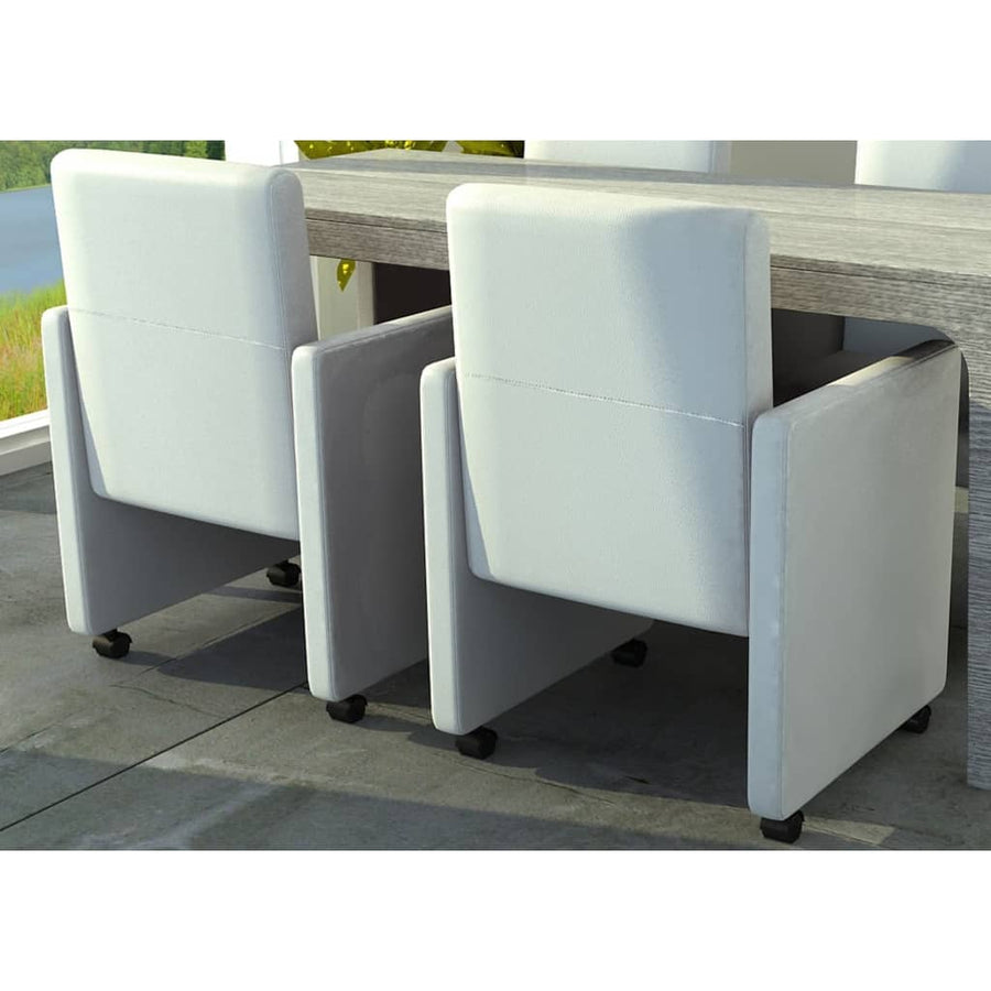 Eetkamerstoelen Kunstleer 2 Wit