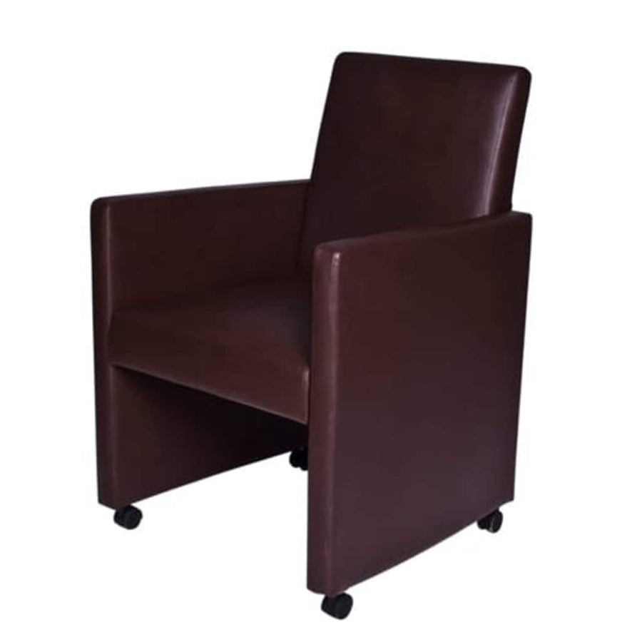Eetkamerstoelen 2 st kunstleer bruin