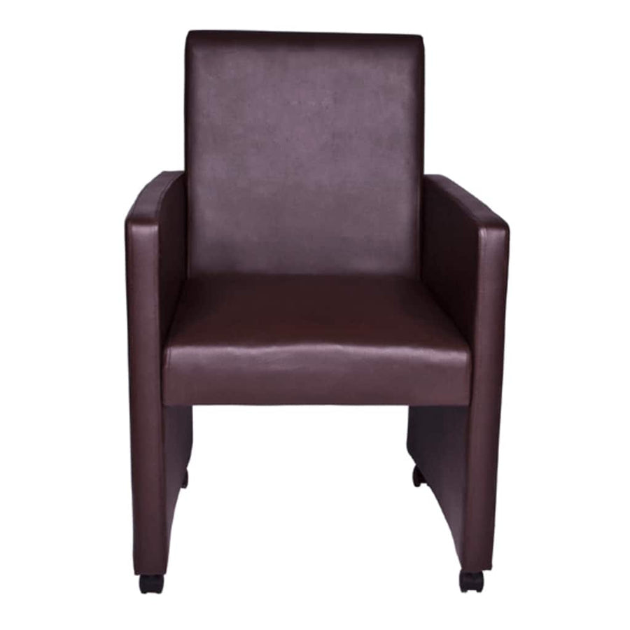 Eetkamerstoelen 2 st kunstleer bruin