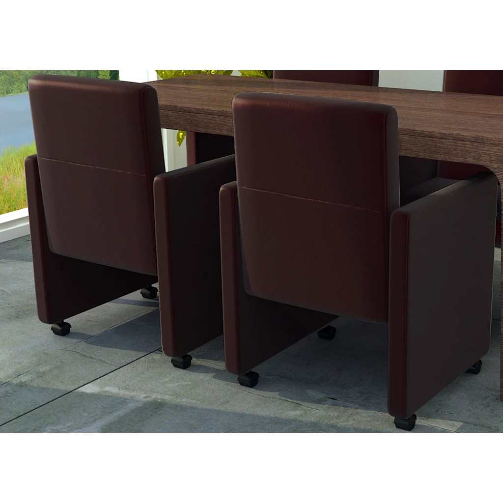 Eetkamerstoelen 2 st kunstleer bruin