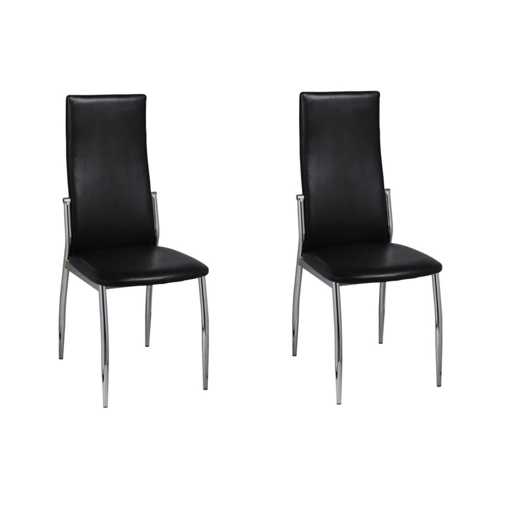 Eetkamerstoelen Kunstleer 2 Zwart