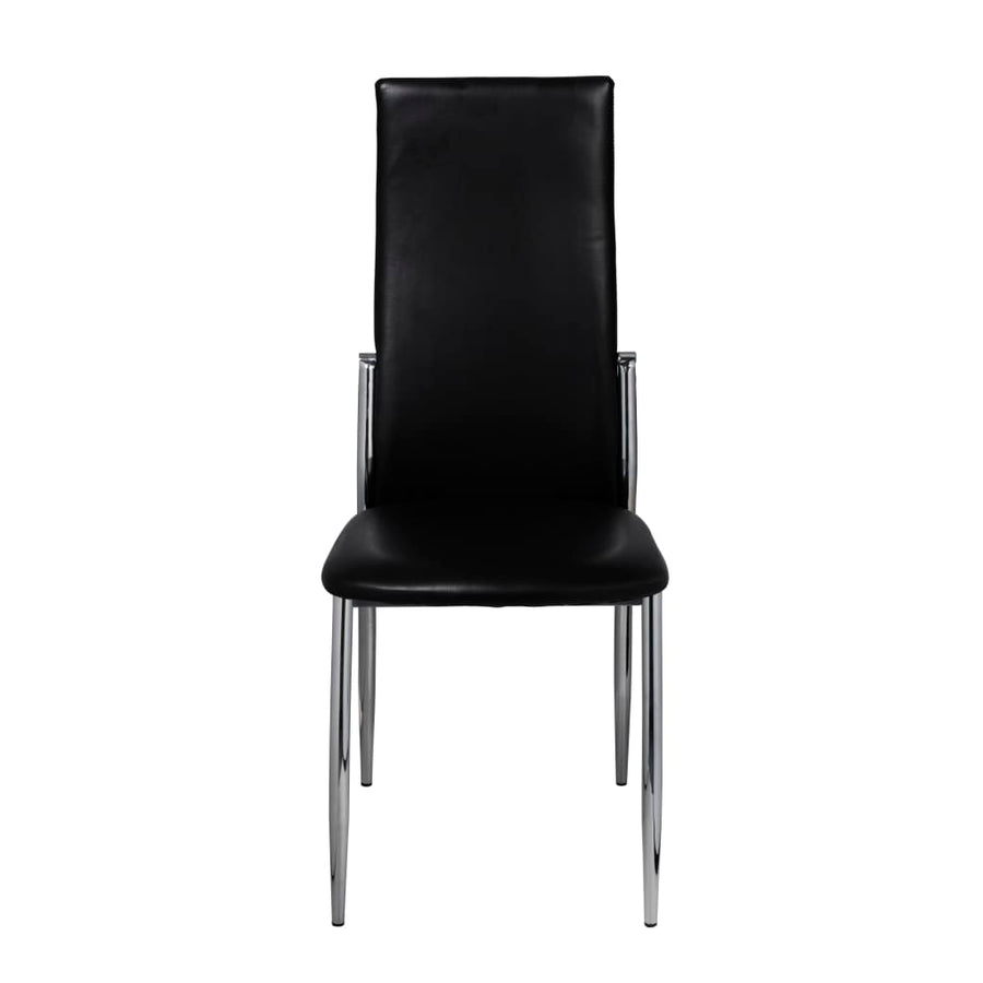 Eetkamerstoelen Kunstleer 2 Zwart