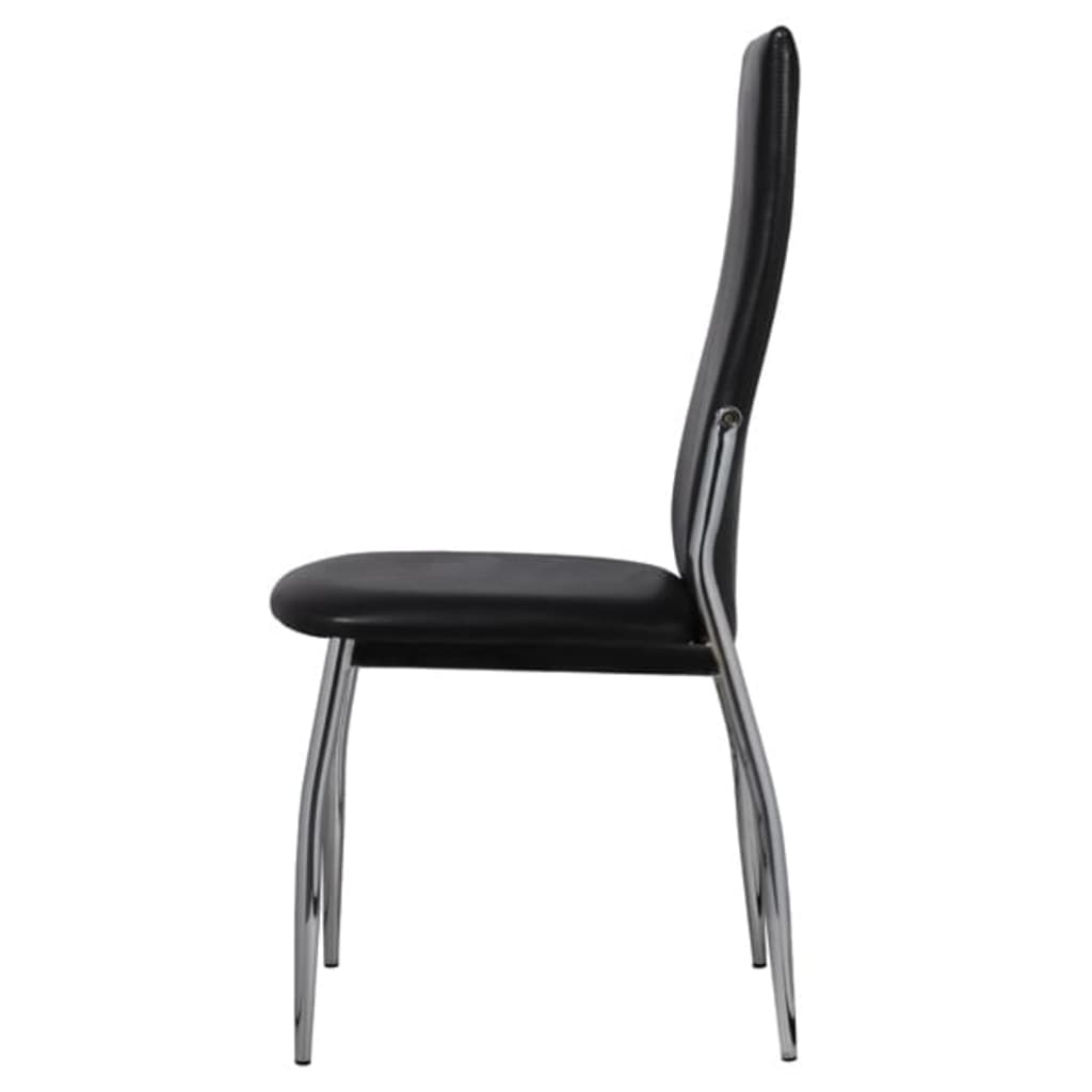 Eetkamerstoelen Kunstleer 2 Zwart