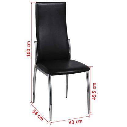 Eetkamerstoelen Kunstleer 2 Zwart