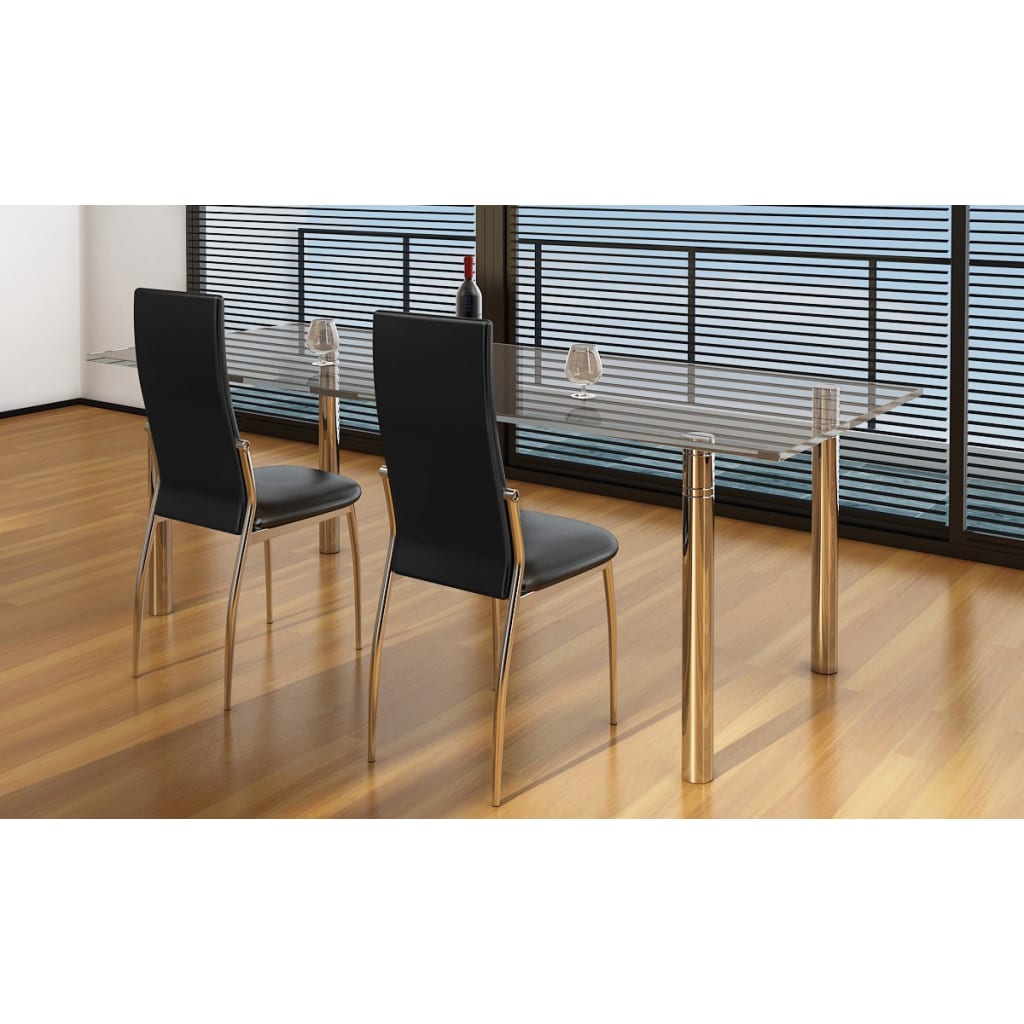 Eetkamerstoelen Kunstleer 2 Zwart