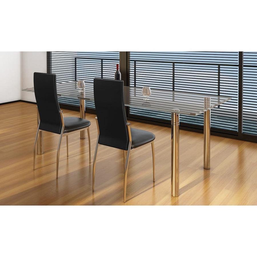 Eetkamerstoelen Kunstleer 2 Zwart