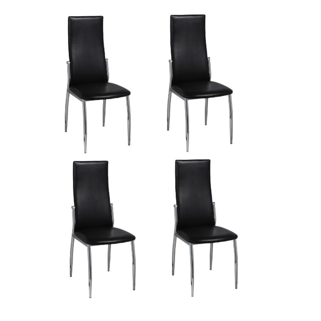 Eetkamerstoelen Kunstleer 4 Zwart