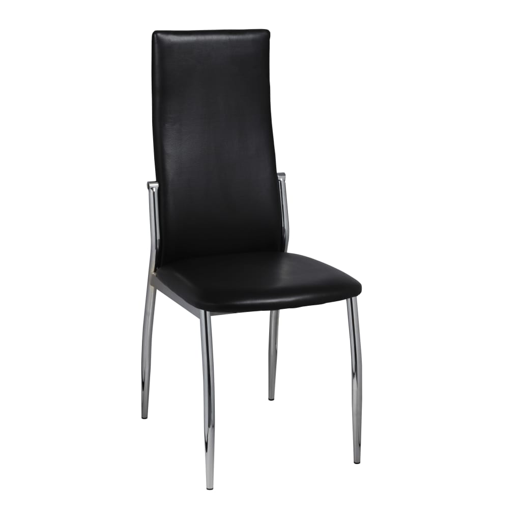 Eetkamerstoelen Kunstleer 4 Zwart