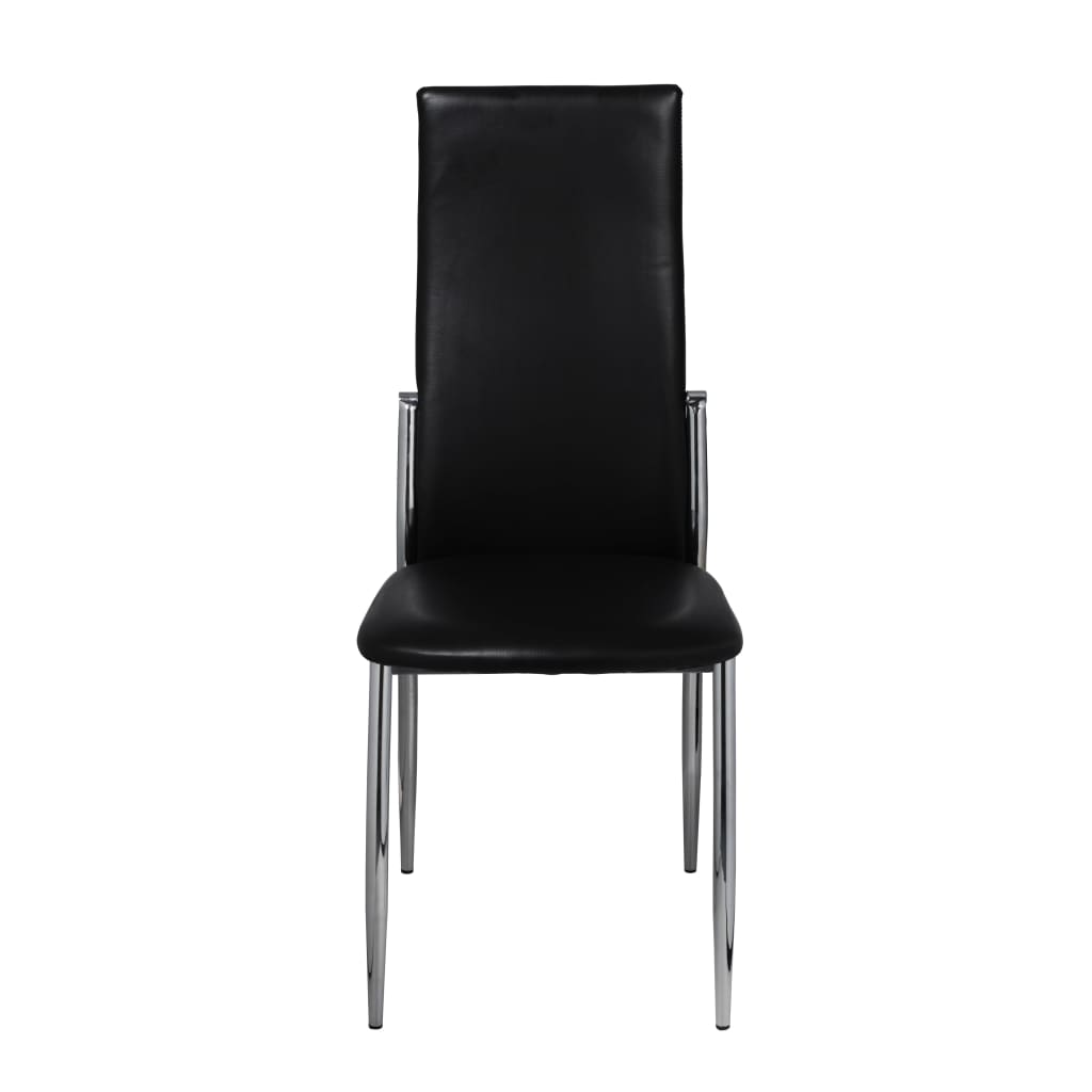 Eetkamerstoelen Kunstleer 4 Zwart