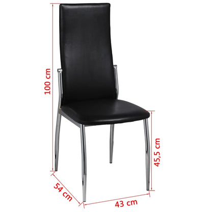 Eetkamerstoelen Kunstleer 4 Zwart