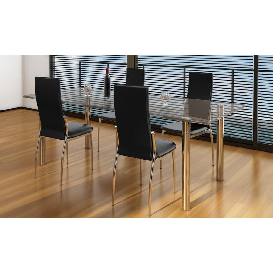 Eetkamerstoelen Kunstleer 4 Zwart