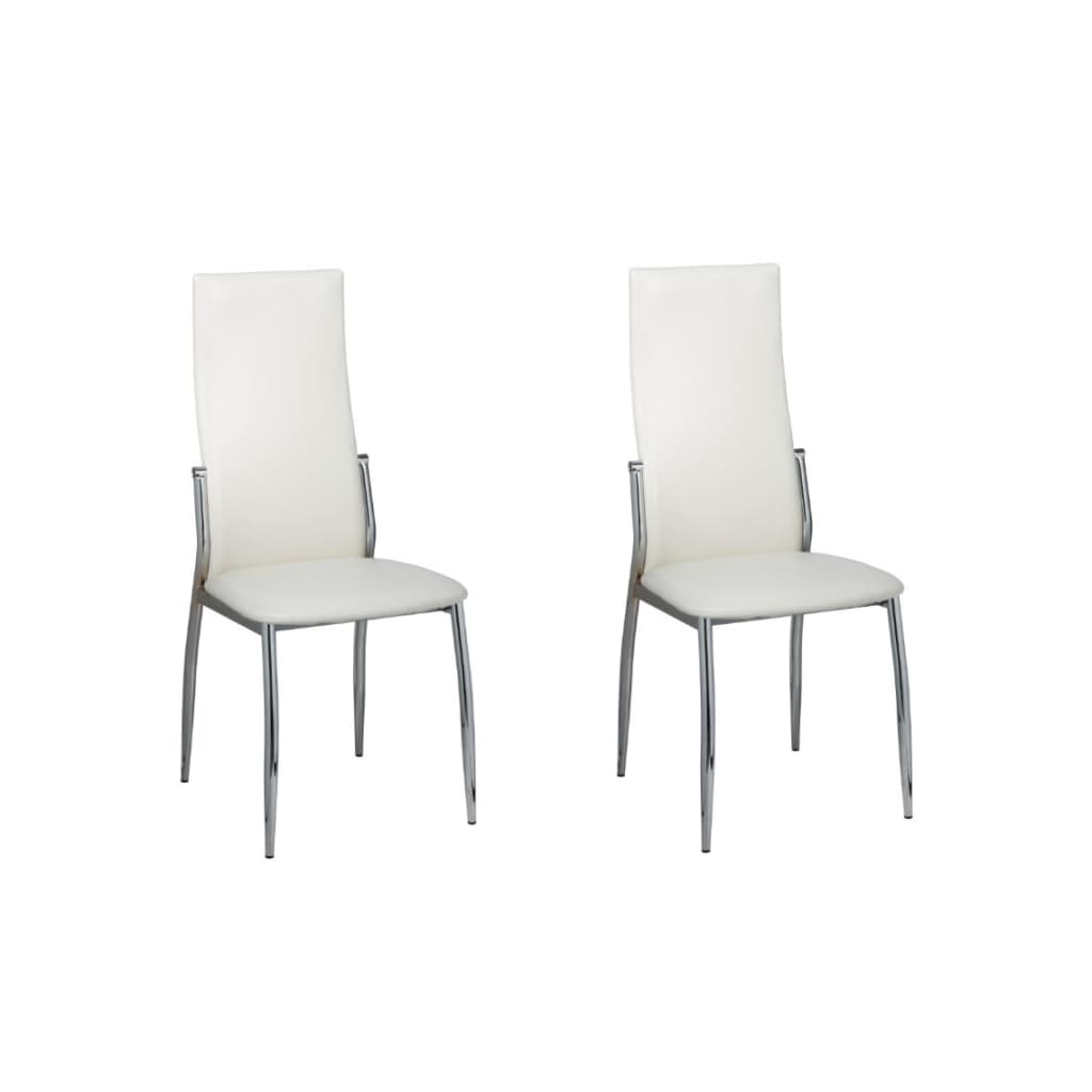 Eetkamerstoelen 2 st kunstleer wit