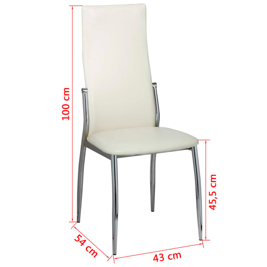 Eetkamerstoelen 2 st kunstleer wit