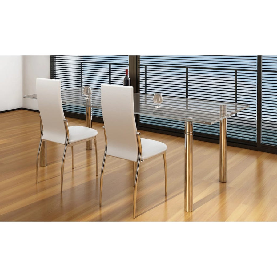 Eetkamerstoelen 2 st kunstleer wit