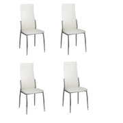 Dining chairs 4 pcs artificial leather white