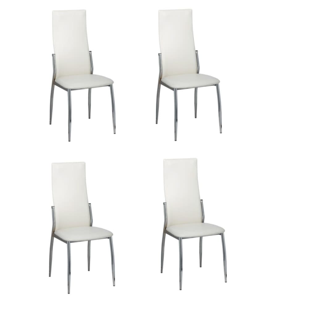 Eetkamerstoelen Kunstleer 4 Wit