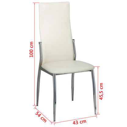 Eetkamerstoelen Kunstleer 4 Wit