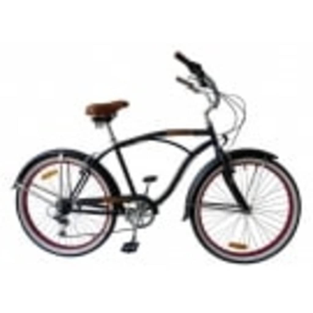 Beachcruiser, Mat Zwart Met Versnellingen