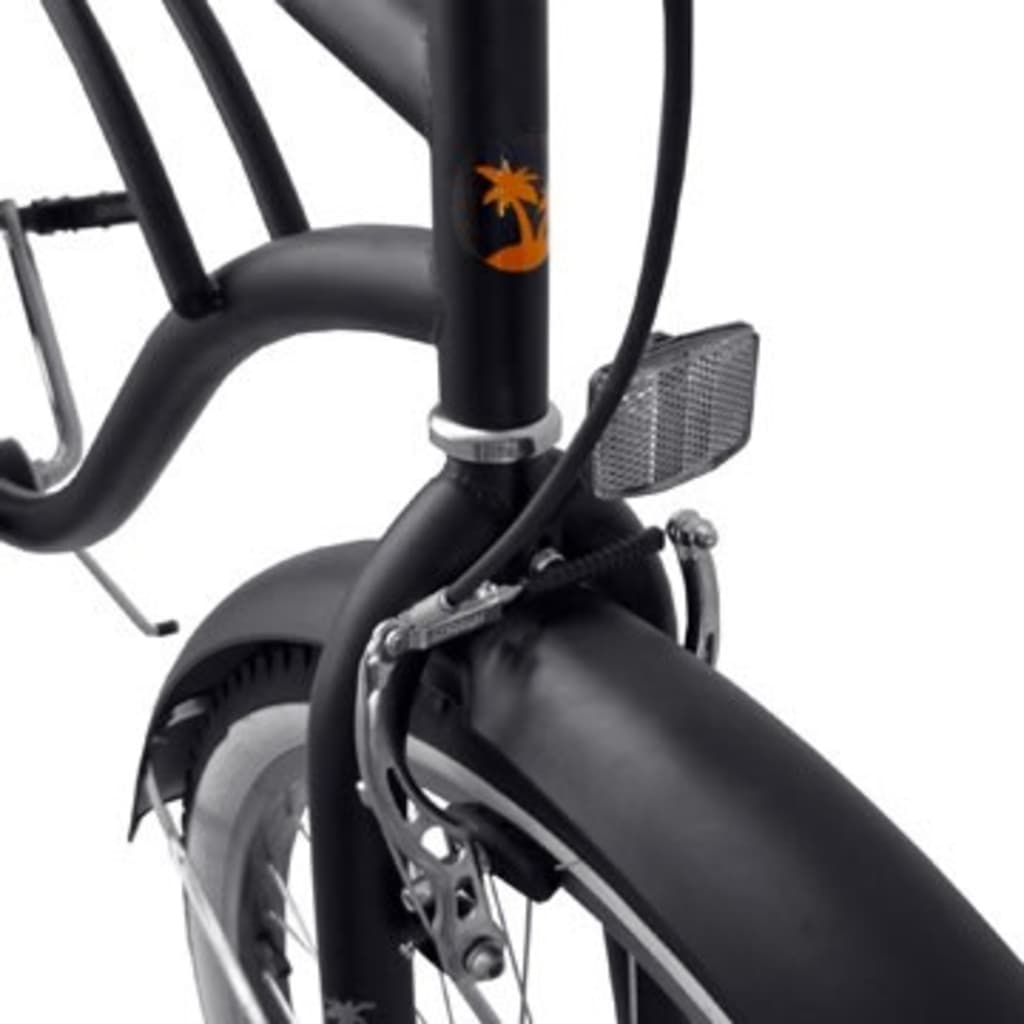 Beachcruiser, Mat Zwart Met Versnellingen