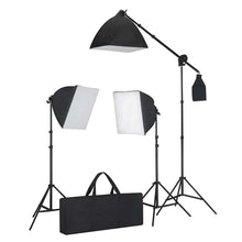 Verlichtingsset Met 3 Fotolampen Met Statief En Softbox Lichtbruin
