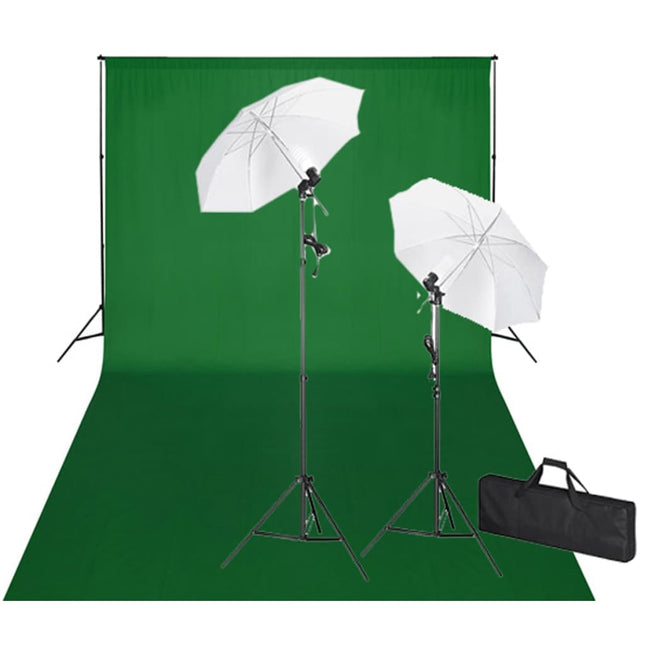 Studioset Met E Achtergrond En Lampen 600X300 Cm Groen