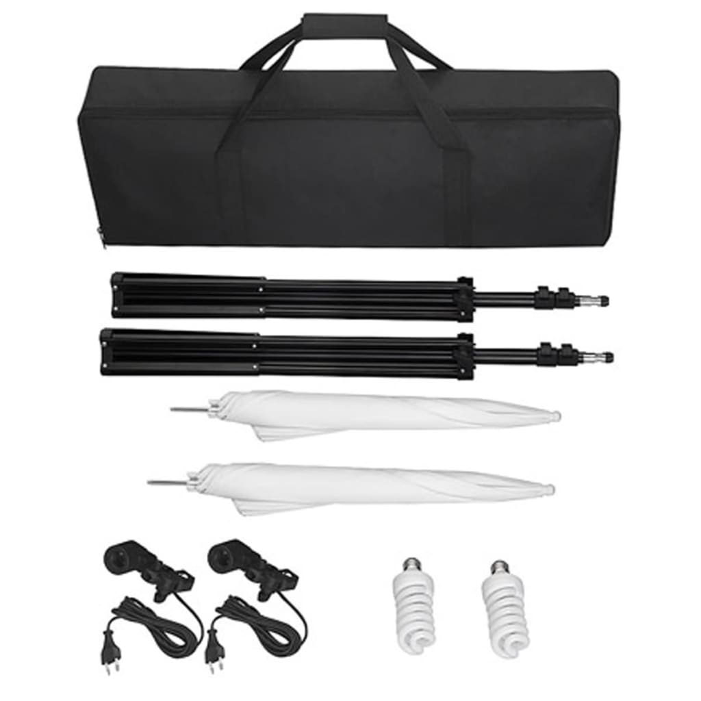 Studioset Met E Achtergrond En Lampen 600X300 Cm Zwart