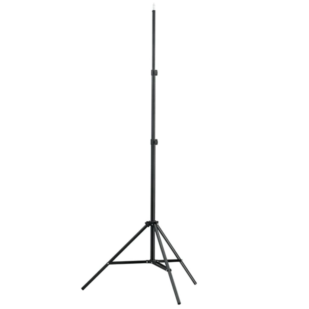 Studioset Met E Achtergrond En Lampen 600X300 Cm Zwart