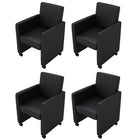 Eetkamerstoelen 4 stuks kunstleer zwart 58,5x65x88 cm