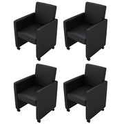 Eetkamerstoelen 4 stuks kunstleer zwart 58,5x65x88 cm