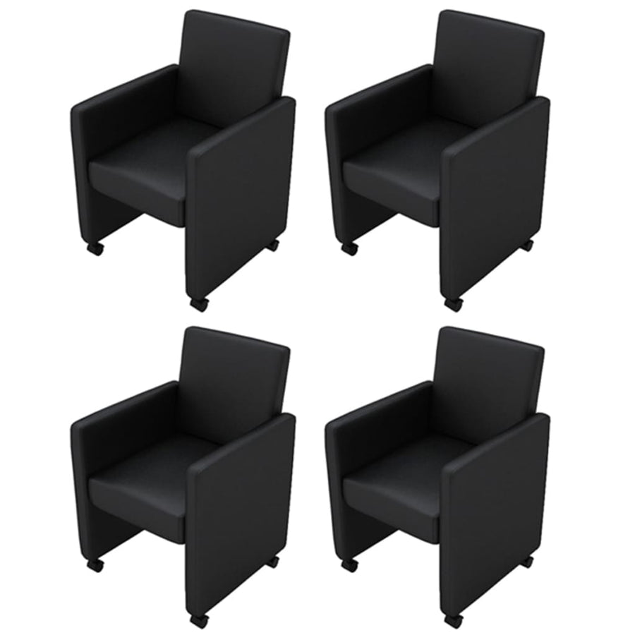 Eetkamerstoelen Kunstleer 4 Zwart