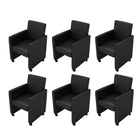Eetkamerstoelen 6 stuks kunstleer zwart