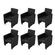 Eetkamerstoelen 6 stuks kunstleer zwart
