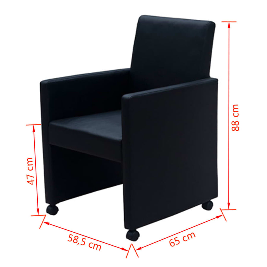 Eetkamerstoelen Kunstleer 6 Zwart