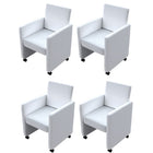 Eetkamerstoelen 4 st kunstleer wit 58,5x65x88 cm
